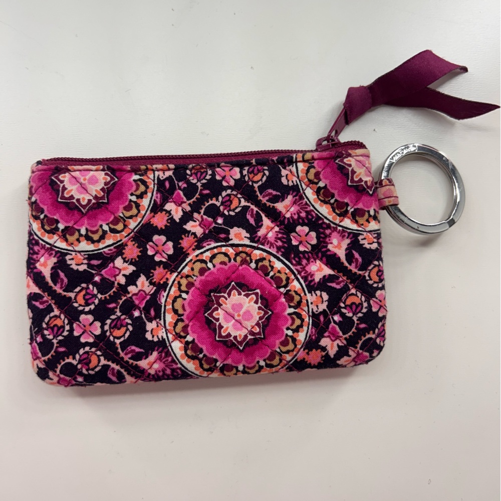 Vera Bradley Pink and Purple Floral Wristlet